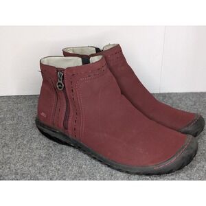 JBU by Jambu Womens Juno Slip On Ankle Boots Side Zip Burgundy JB19JN003 Size 11